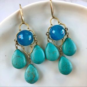 David Aubrey Turquoise & Quartz Statement Earrings